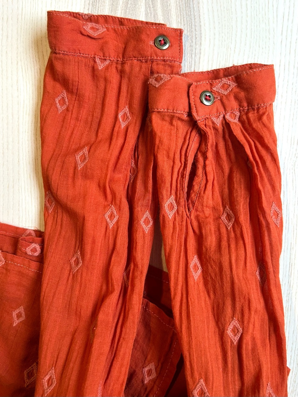 PILCRO Anthropologie Burnt Orange Tiered Tunic Cotton Boho Lightweight Size S - Picture 8 of 9